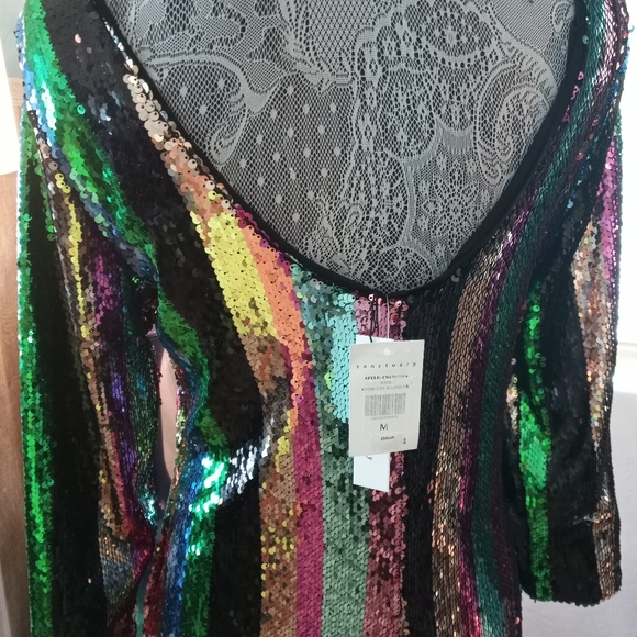 Sanctuary Sequined Over the Rainbow PRIDE LBGTQ Fun Party Dress Small NWT - Picture 12 of 16